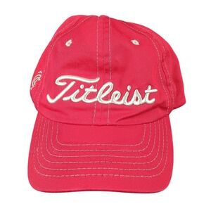 Titleist Golf Hat‎ Cap Red Adjustable Embroidered Logo Mens
